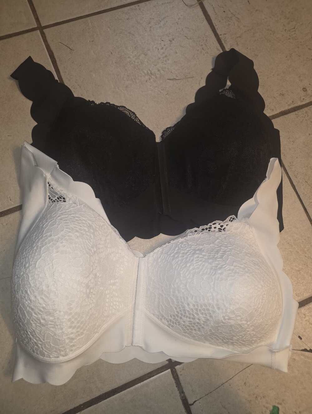 Black And White 3xl Temu Brand Front Closure Bras Seamless Back